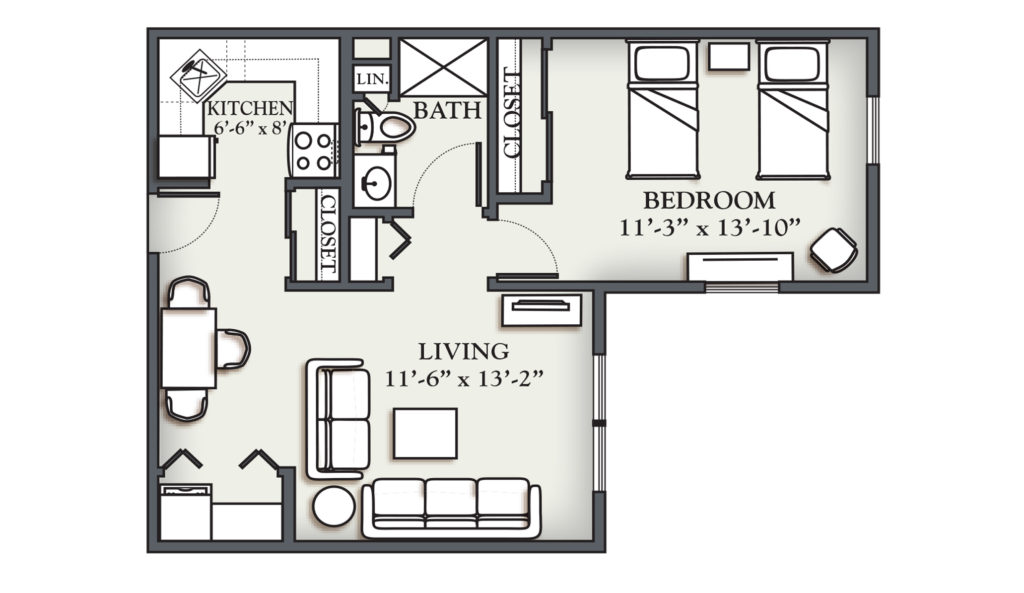Inn Apartment 1 bed, 1 bath