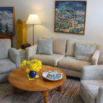 townhome couch and artwork