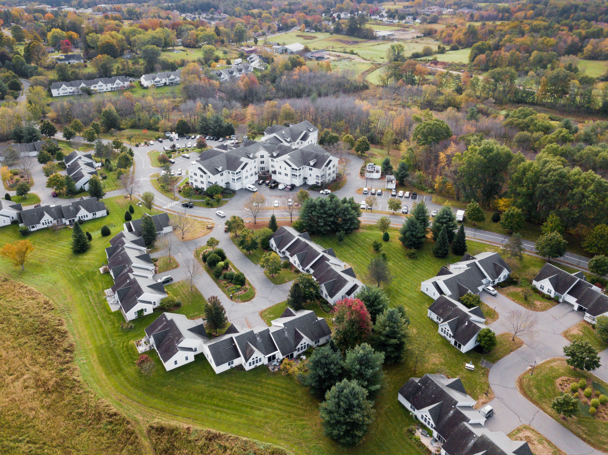 november ariel view of easthampton campus