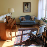 townhome den with piano