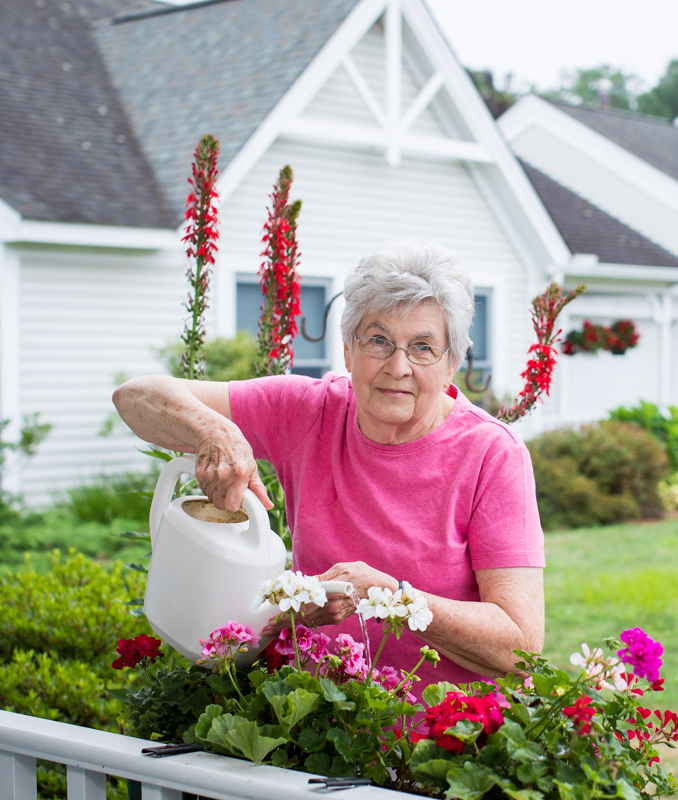 Alice gardening